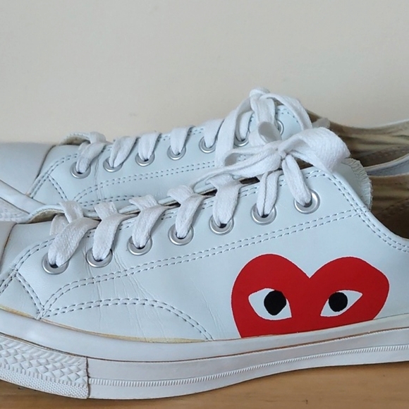 Converse x Comme des Garçons PLAY white leather sneakers - Picture 10 of 16